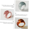 Miniatyrbillede 4 af 5: 9 Stykker Stabelbare Resin Ringe Bred Tyk Kuppel Retro Chunky Ringe Tyk Kuppel Elegant Flerfarvet Akryl Resin Ring