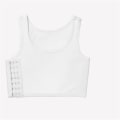 Miniatyrbillede 1 af 7: Kvinde Åndbar Bryst Binder Side Spænde Kort Vest Toppe Bryst Binder Undertøj Tank Top Trådløs Bryst Wrap Bandage White L