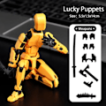 Miniatyrbild 1 av 2: Titan 13 Actionfigur T13 Modellfigurer 3D-utskrivna Multi-Jointed Movable Lucky 13 Actionfigur Nova 13 Actionfigur Dummy Yellow 14cm