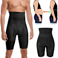 Miniatyrbilde 4 av 7: Menn Magekontroll Shorts Høy Midje Slankende Shapewear Abdomen Mage Flat Kroppsformer Ben Undertøy Kompresjon Truser Bokser Black L