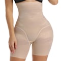 Miniatyrbillede 2 af 7: Højtaljede Butt Lifter Slankende Undertøj Body Shaper Kvinder Shapewear Mavekontrol Trusser Lår Slankere Sikkerhedsshorts Nude M