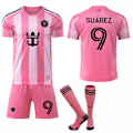 Miniatyrbild 1 av 3: 25-26 Inter Miami CF Hemma NO.9 Suárez Tröjor Set Barn Vuxen Fotbollsutrustning med Strumpor NO.9 24
