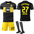 Miniatyrbild 1 av 2: 24-25 Borussia Dortmund Borta Hornet Fotbollströjor Barn Vuxen Fotbollsutrustning S-2XL NO.27 ADEYEMI 18