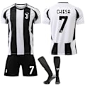 Miniatyrbild 1 av 2: Juventus F.C. Hemmafotbollströjor Barn Vuxen Fotbollsutrustning 24-25 NO.7 CHIESA XS