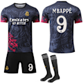 Miniatyrbillede 1 af 2: 24-25 Real Madrid Dragon Mønster Special Edition Sort Rød Trøje NR.9 MBAPPE Trøjer Børn Voksen Fodboldudstyr med Sokker NO.9 MBAPPE 18