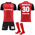 Miniatyrbillede 1 af 2: 24-25 Bayer 04 Leverkusen Trøje NR. 30 FRIMPONG Trøjer Børn Voksen Fodboldudstyr med Sokker NO.30 FRIMPONG L