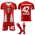Miniatyrbillede 1 af 2: 25-26 FC Bayern München Hjemme NO.42 MUSIALA Sæt Børn Voksen Fodboldudstyr med Strømper NO.42 22