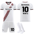 Miniatyrbild 1 av 2: 23-24 Bayer 04 Leverkusen Borta Fotbollströjor Barn Vuxen Fotbollsutrustning NO.10 WIRTZ 22