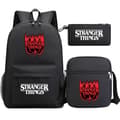 Stranger Things Ryggsäck 3-delars Set Student Skolväska Canvasväska 27 3PCS/Set