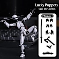 Miniatyrbild 1 av 2: Titan 13 Actionfigur T13 Modellfigurer 3D-utskrivna Multi-Jointed Movable Lucky 13 Actionfigur Nova 13 Actionfigur Dummy GRAY 14cm