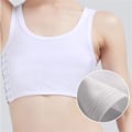 Miniatyrbillede 2 af 7: Kvinde Åndbar Bryst Binder Side Spænde Kort Vest Toppe Bryst Binder Undertøj Tank Top Trådløs Bryst Wrap Bandage White M