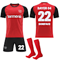 Miniatyrbild 1 av 2: 24-25 Bayer 04 Leverkusen Tröja NO.22 BONIFACE Tröjor Barn Vuxen Fotbollsutrustning med Strumpor NO.22 BONIFACE XL