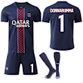 Miniatyrbillede 1 af 2: 25-26 Paris Saint-Germain F.C. Hjemme NO.1 DONNARUMMA Sæt Trøjer Børn Voksen Fodboldudstyr med Sokker NO.1 24