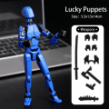Miniatyrbild 1 av 3: Titan 13 Actionfigur T13 Modellfigurer 3D-utskrivna Multi-ledade Rörliga Lucky 13 Actionfigur Nova 13 Actionfigur Dummy Blue 14cm