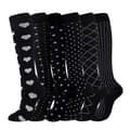 Compression Socks for Women and Men, 6 Pairs High Flight Compression Socks Circulation Support Socks S/M S/M