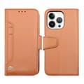 iPhone 14 Pro Plånboksfodral Extra Kortfack Rvelon - Brun
