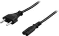 Deltaco Appliance Cable CEE 7/16 - IEC 60320 C7, Ungrounded, 1m - Black