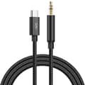 SiGN USB-C to AUX 3.5mm Audio/Sound cable, 1m - Black/Nylon