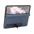 Miniatyrbild 3 av 4: Samsung Galaxy Z Fold 3 Mobilskal Fodral Läder - Blå