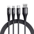 SiGN 3-in-1 Cable Lightning, USB-C, Micro-USB, 3A, 1.2m - Black