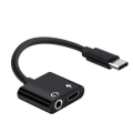 Miniatyrbild 1 av 3: Adapter USB-C - 3,5mm - USB-C Ladda & Lyssna - Svart