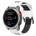 Garmin  Fenix 7S/6S/6S Pro/5S/5S Plus Silicone Watch Band - White / Black