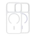 Smart Mirror Skin-Feel Magnetic Case with Built-in Lens Stand For iPhone 17 Pro Max White