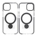 Skal Magsafe till iPhone 15 - Transparent svart med ringstativ