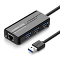UGREEN HUB USB-A 3.0 to 3x USB-A / 1x RJ45 1000Mbps - Black