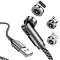 Miniatyrbild 1 av 8: SiGN 3-in-1 360° Magnetkabel Lightning, USB-C, Micro-USB, 2.4A -