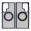Matte case 360 ​​rotating bracket Mobile Phone Case For Samsung S23 Ultra Blue