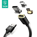 Miniatyrbild 1 av 4: SiGN Magnetkabel 3-i-1 USB-C, Lightning, Micro-USB 2.4A 1 m -
