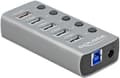Delock USB-A Hub with 5x USB-A Ports, 5 Gbps Hub with Switch and Illumination