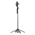 Selfie stick / Telescopic tripod with lamps and phone holder,  1.75m  - black