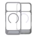 Black Feather Inclined Bracket Magnetic Case - iPhone 17 Pro Max Gray