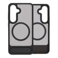 Black Feather Inclined Bracket Magnetic Case - Samsung Galaxy S25 Black