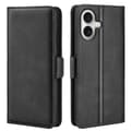 iPhone 17 calf texture leather wallet phone cover - black