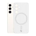 Samsung Galaxy S24 Mobile Case Corrugated with Magnet Rvelon - White
