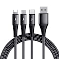 Miniatyrbild 1 av 6: SiGN 3-in-1 Kabel Lightning, USB-C, Micro-USB, 3A, 1.2m - Svart