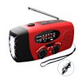 Miniatyrbild 3 av 3: Vevradio med Solceller och Dynamo - Röd