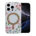 Mobilskal Magsafe med blommor för iPhone 16 Pro - Transparent