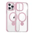 Skal Magsafe till iPhone 15 Pro Max - Transparent rosa med ringstativ