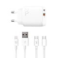 Miniatyrbild 1 av 4: SiGN Dual Snabbladdare PD & Q.C, 3.5A 20W med USB-C & Lightning