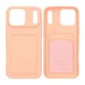 Mobilskal Silikon med Korthållare för iPhone 17 Pro Max - Rosa