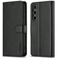 LC.IMEEKE Samsung Galaxy S25 Wallet Cover Stand PU Leather - Black