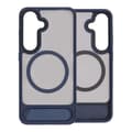 Black Feather Inclined Bracket Magnetic Case - Samsung Galaxy S25 Blue