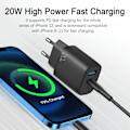 Miniatyrbild 3 av 4: SiGN Snabbladdare USB & USB-C, PD & Q.C3.0, 3.5A, 20W - Svart