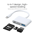 Miniatyrbild 2 av 8: SiGN 4-i-1 Lightning till USB-A, SD/TF, Lightning - Vit