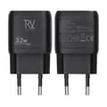 Rvelon Väggladdare USB-C + 2x USB-A 32W GaN - Svart