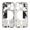 iPhone 15 Pro Mittenram med smådelar samt batteri tejp  - Titanvit Svart